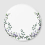 Imã Lavanda e Eucalyptus<br><div class="desc">Um design elegante e vintage com eucalipto e lavanda pintado em cor d'água romântica.</div>