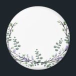 Imã Lavanda e Eucalyptus<br><div class="desc">Um design elegante e vintage com eucalipto e lavanda pintado em cor d'água romântica.</div>