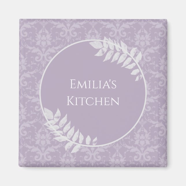 Imã Lavanda Elegante Damask (Frente)