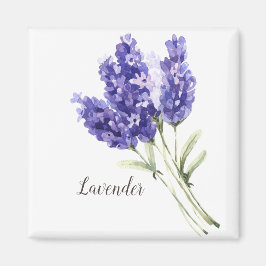 Imã Lavanda Flores Aquarela