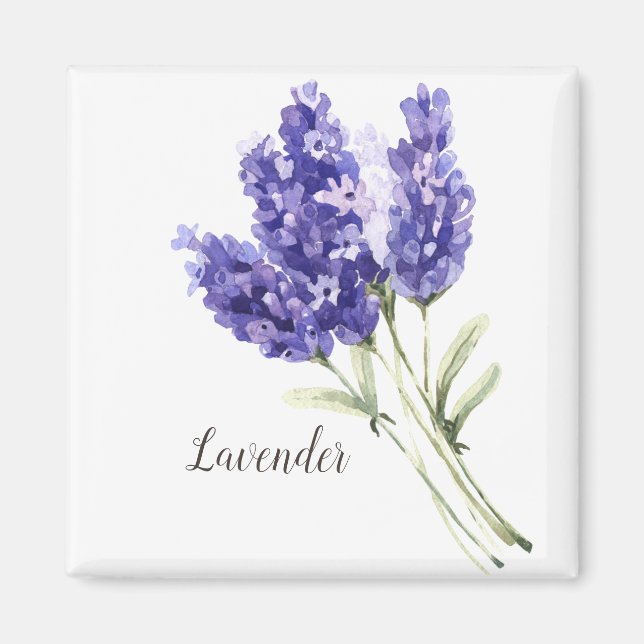 Imã Lavanda Flores Aquarela (Frente)
