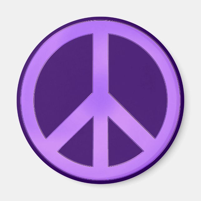 Imã Lavanda no Símbolo da Paz Roxo Escuro (Frente)