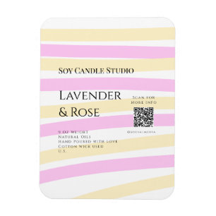 Ímã Lavanda soy candela com rosa adicione q r código t