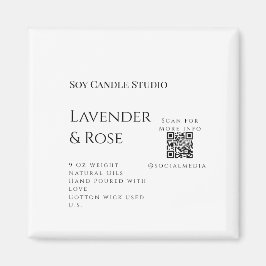 Imã Lavanda soy candela com rosa adicione q r código t