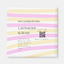 Imã Lavanda soy candela com rosa adicione q r código t