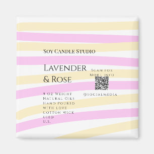 Imã Lavanda soy candela com rosa adicione q r código t