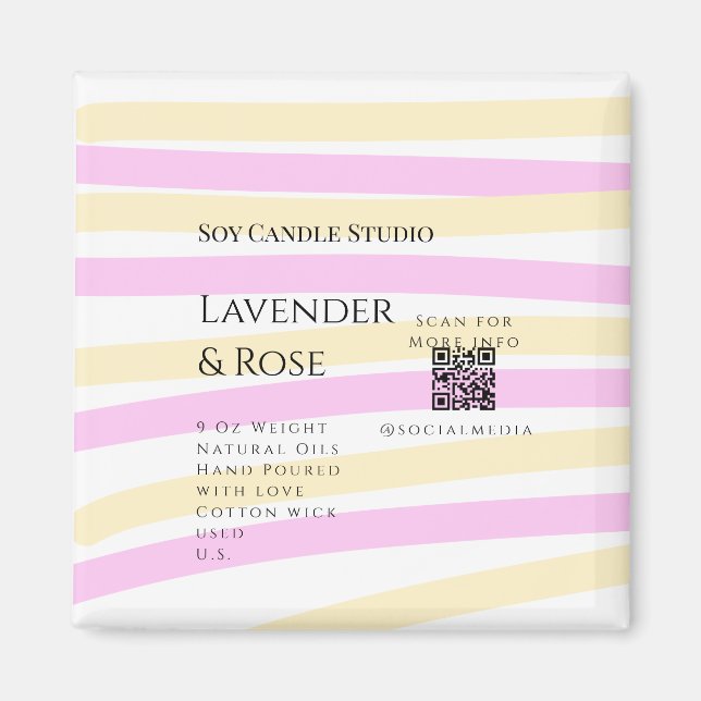 Imã Lavanda soy candela com rosa adicione q r código t (Frente)