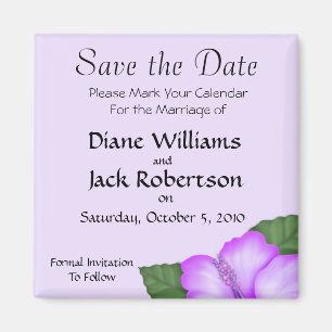 Imã Lavanda Wedding Save the Date Magnet