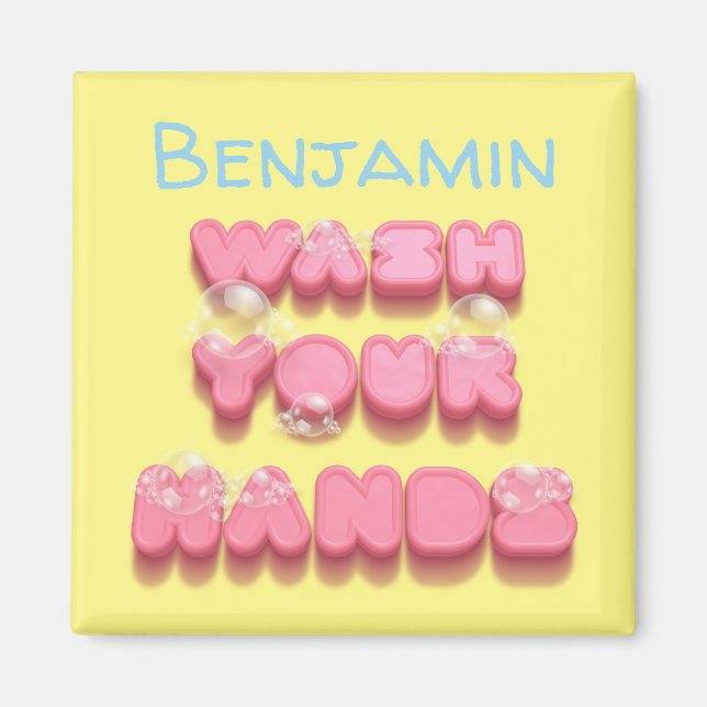 Imã Lave o lembrete de higiene das mãos (Frente)