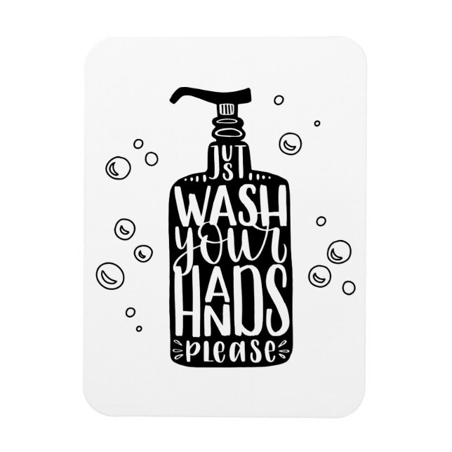 Ímã Lave suas mãos, por favor (Vertical)