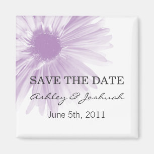Imã Lavend Flower Design Weding Save The Date Magnets