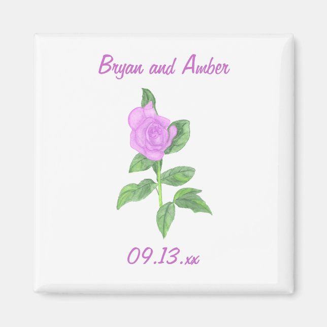 Imã Lavender Rose Salve os ímanes de casamento (Frente)