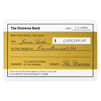 Ímã Law of Attraction Elegant Gold Abundance Check