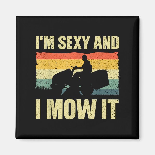 Imã Lawn Mower Novelelty Para Homens Mulheres Crianças (Frente)