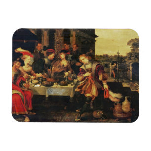 Ímã Lazarus na mesa de homem rico, 1618 (óleo no canv