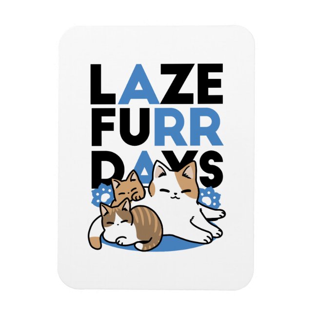 Ímã Lazer - Design de Gatos Preguiçosos (Vertical)