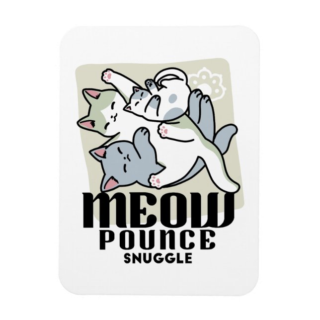 Ímã Lazer - Design de Gatos Preguiçosos (Vertical)