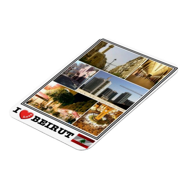 Ímã LB Líbano - Beirute - Eu Amo Mosaico - (Left Side)