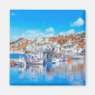 Imã ldp MYKONOS - navios de pesca - porto - panorama