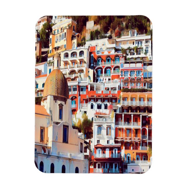 Ímã ldp POSITANO - cidade - Papais noeis da igreja Mar (Vertical)