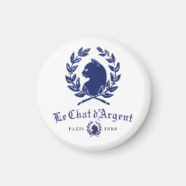 Imã Le Chat d'Argent Paris Ímã Redondo | Clássico Azul