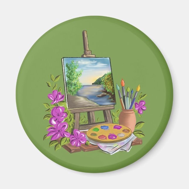 Imã Le chevalet del'artiste peintre. (Frente)