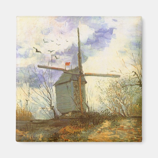 Imã Le Moulin Galette por Vincent van Gogh, Windmills (Frente)
