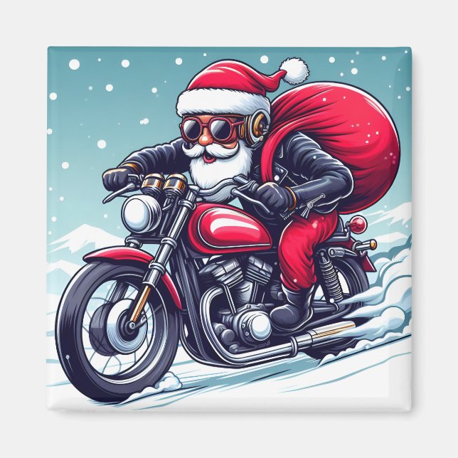 Imã Le nouveau bolide du Père Noël - Noël humour (Frente)