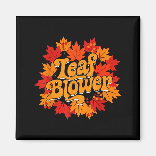 Imã Leaf Blower Autumn Season Falling Leaves Cleanup G (Frente)