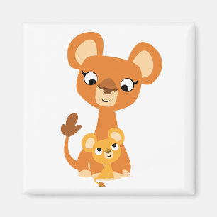 Imã Leão bonito da mãe dos desenhos animados e ímã