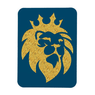 Ímã Leão com Coroa - Estilo Dourado 1