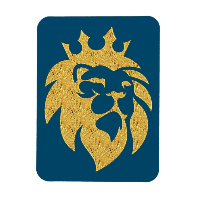 Ímã Leão com Coroa - Estilo Dourado 1 (Vertical)
