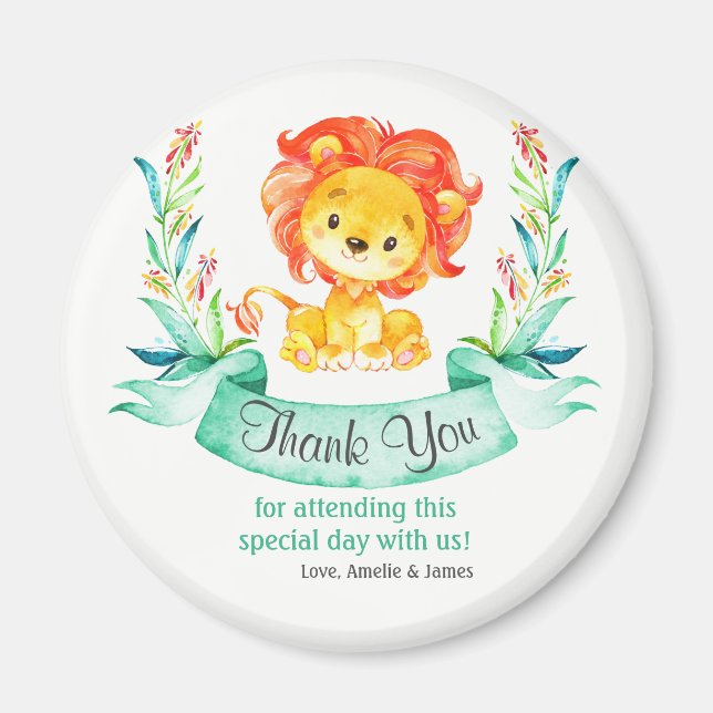 Imã Leão de Aquarela Obrigado (Frente)