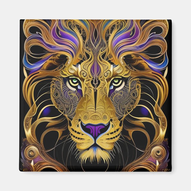 Imã Leão de Filigre Dourado (Frente)