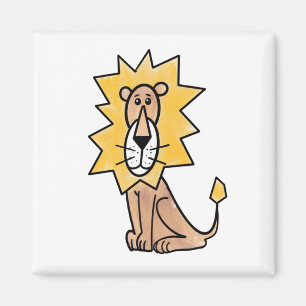 Imã leão fofo desenho infantil retrô safári animal da