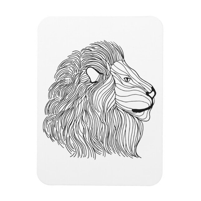Ímã Leão inspirado Cabeça 5 (Vertical)