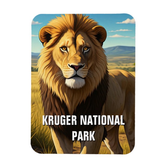 Ímã Leão no Parque Nacional de Kruger na África do Sul (Vertical)