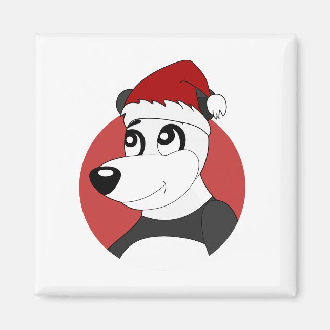 Imã Leão segurando um ímã de desenho animado de bola d (Frente)