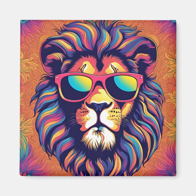 Imã Leão Usando Óculos de Sol (Frente)