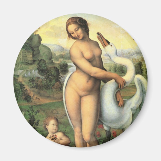 Imã Leda e o Cisne por Leonardo da Vinci (Frente)