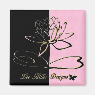 Imã Lee Hiller Designs Acordes Preto Rosa Dourado