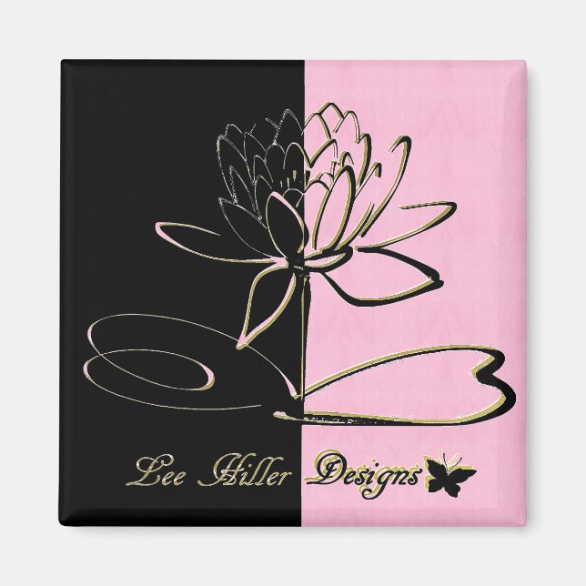 Imã Lee Hiller Designs Acordes Preto Rosa Dourado (Frente)