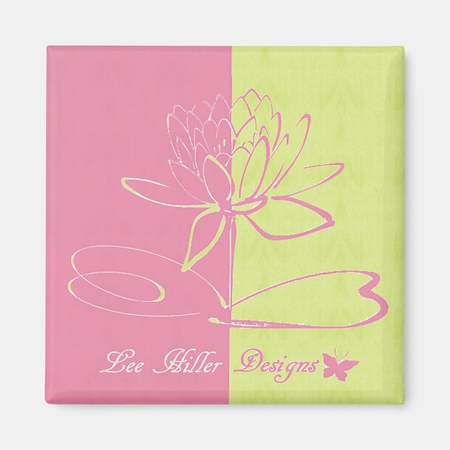 Imã Lee Hiller Designs Logo Accents Pink Green  (Frente)