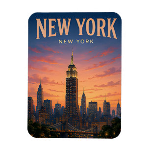 Ímã Legado de Viagens da Silhueta de Nova York