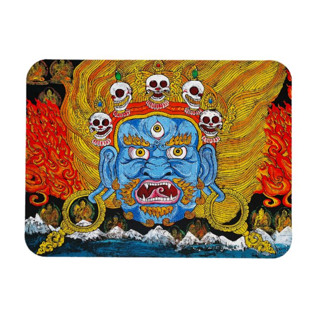 Ímã Legal arte oriental tibetana thangka demon (Horizontal)