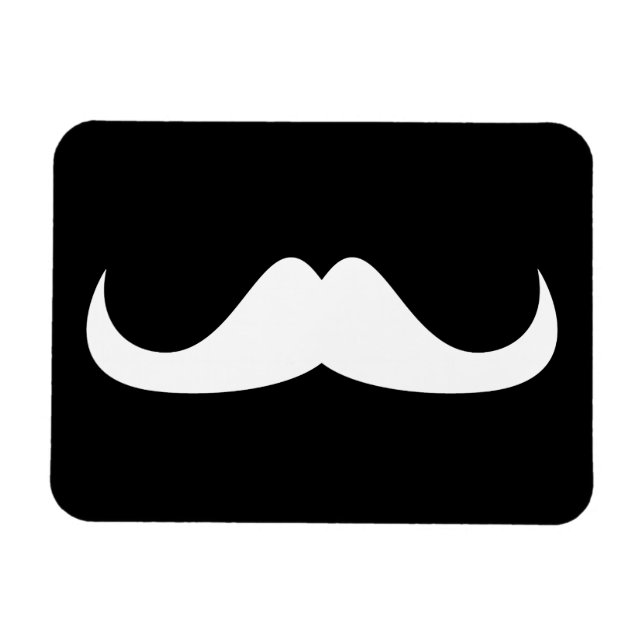Ímã Legal bigode branco no guitarra preto (Horizontal)