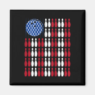 Imã Legal Boliche Bowler Men Women Team American Flag