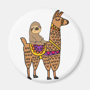 Imã Legal Funny Sloth Riding Llama