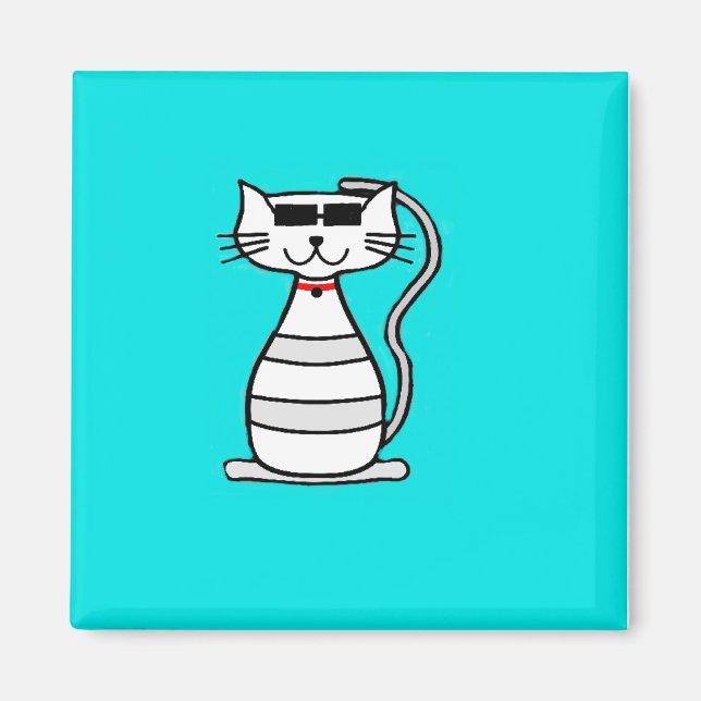 Imã Legal gato com óculos de sol (Frente)
