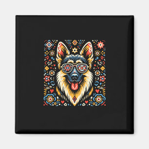 Imã Legal German shepherd Estilo de Arte Folha do Cach